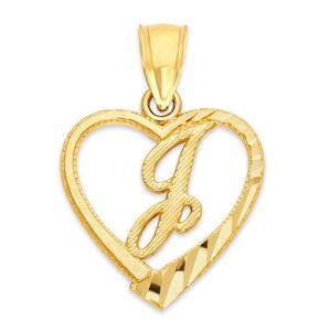10kt real gold "J" heart